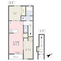 京口駅 徒歩30分 2階の物件間取画像